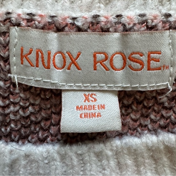 Knox Rose Floral Knit Crewneck Sweater Oatmeal Cream Size XS - Picture 8 of 9